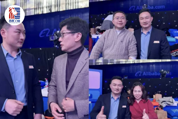 杨元嘉与三位专业评委交流合影，分别为：阿里巴巴国际站张阔总裁、知名经济学家薛兆丰教授、产品战略专家与畅销书作者梁宁